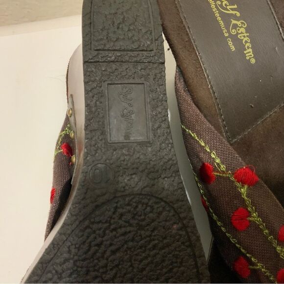Self Esteem| wedges size 10 brown red floral Beautiful - Picture 5 of 9